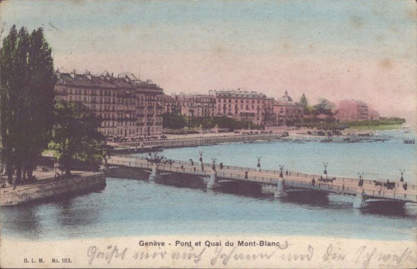 Genève, Pont et Quai Mont - Blanc