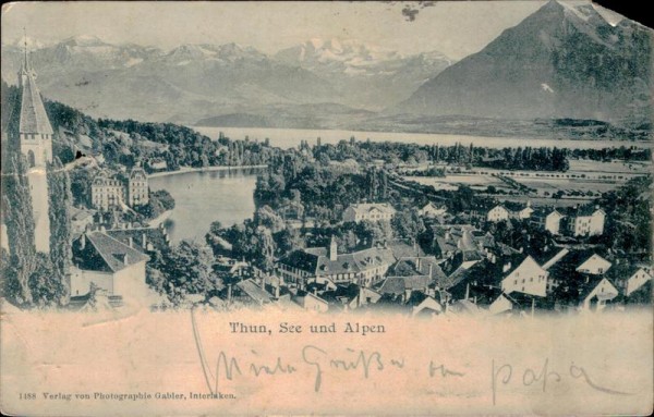 Thun/See und Alpen Vorderseite