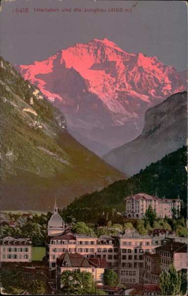 Interlaken und die Jungfrau (4166 m) Vorderseite