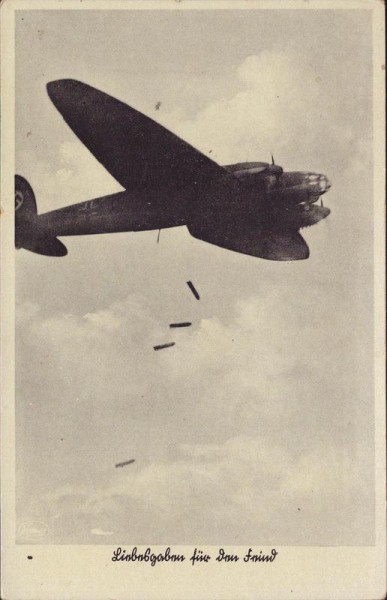Liebesgaben für den Feind, Heinkel Kampfflugzeug He 111 Vorderseite