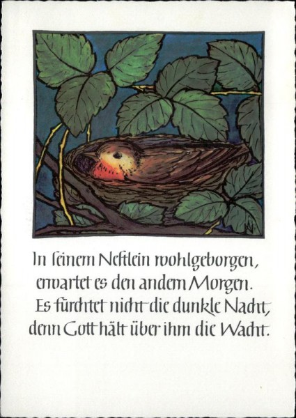 In seinem Nestlein wohlgeborgen... Vorderseite