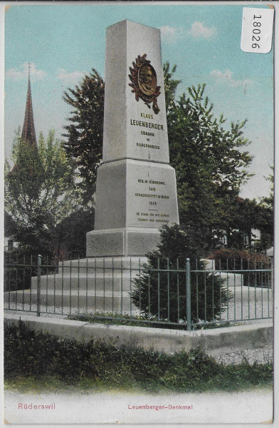 Rüderswil - Leuenberger-Denkmal - Off. Festpostkarte Emmenth. Schützenfest Rüderswil-Zollbrück 1911