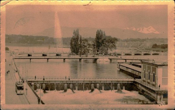 Genève Le Rhone et le Mont Blanc. Vorderseite