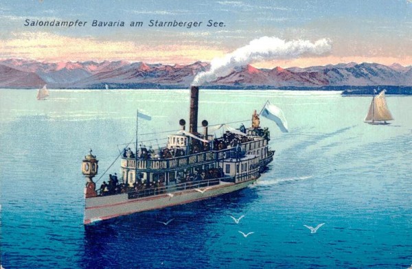 Salondampfer Bavaria am Starnberger See, 1925 Vorderseite