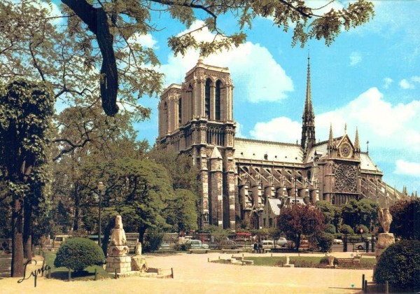 Paris. La Cathédrale Notre-Dame et le Square Viviani Vorderseite