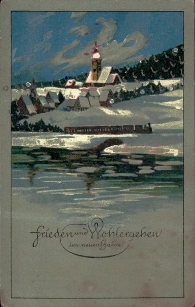 Frieden und Wohlergehen im neuen Jahre Vorderseite