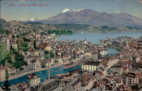 Luzern mit Rigi (1800 m) Vorderseite