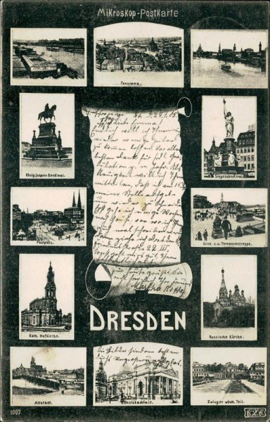 Dresden-Mikroskop-Postkarte Vorderseite