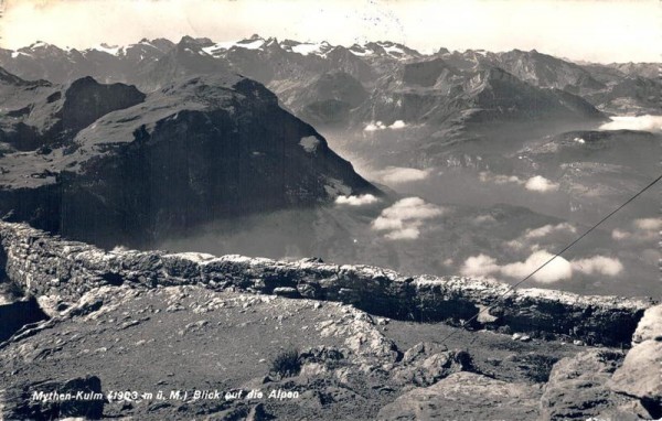 Mythen-Kulm. Blick gegen die Alpen Vorderseite