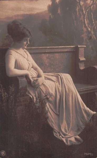 Junge Frau auf einer Bank, 1921 Vorderseite