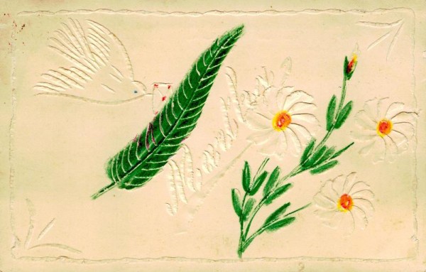 Pflanzen und Taube Vorderseite