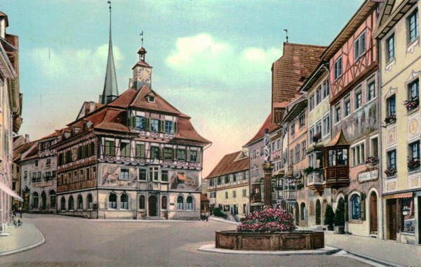 Stein a. Rhein, Rathausplatz und Rathaus Vorderseite
