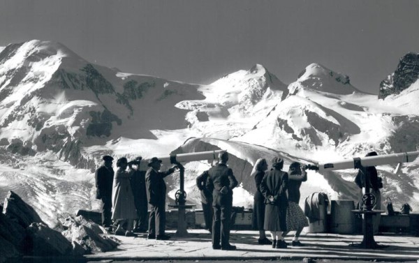 Zermatt, Blick vom Gornergrat. Liskamm, Castor und Pollux Vorderseite