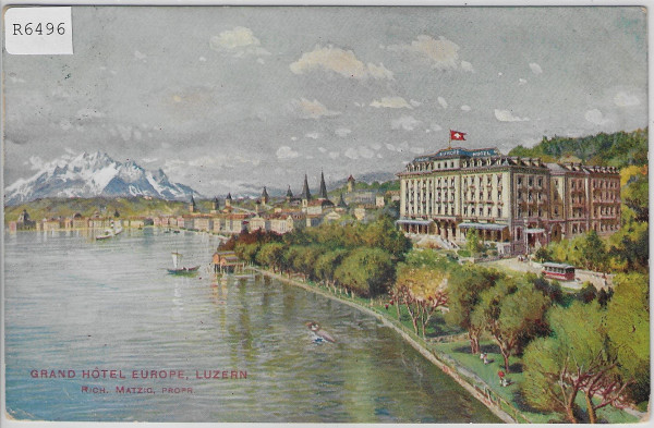 Luzern - Grand Hotel Europe - Tram - Propr. Rich. Matzig