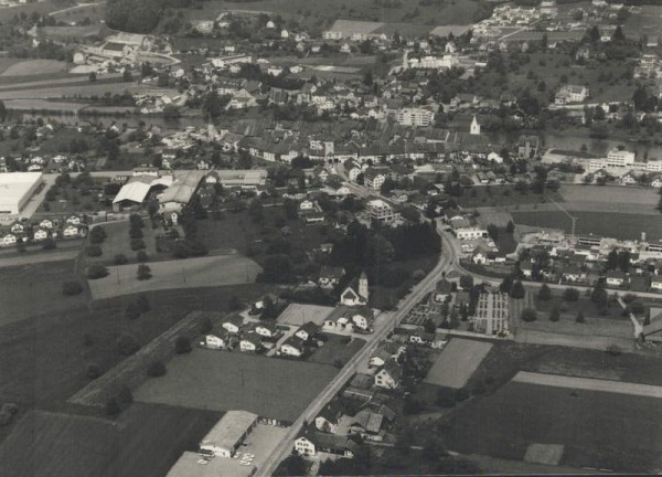 5507 Mellingen AG, Lenzburgerstr., Bremgartenstr., Reuss, Stadtkirche Vorderseite