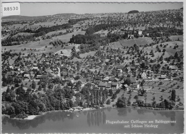 Flugaufnahme Gelfingen am Baldeggersee mit Schloss Heidegg