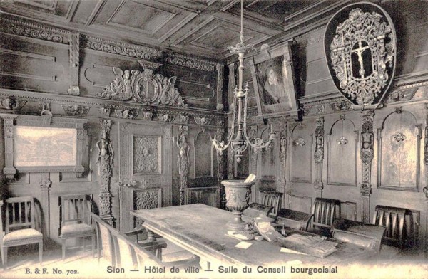 Sion, Hotel de ville; Salle du Conseil bourgeoisial Vorderseite