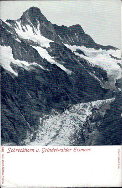 Schreckhorn und Grindelwalder Eismeer Vorderseite