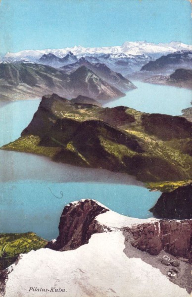 Pilatus-Kulm. Blick auf Bürgenstock, Vierwaldstättersee u. Glärnisch