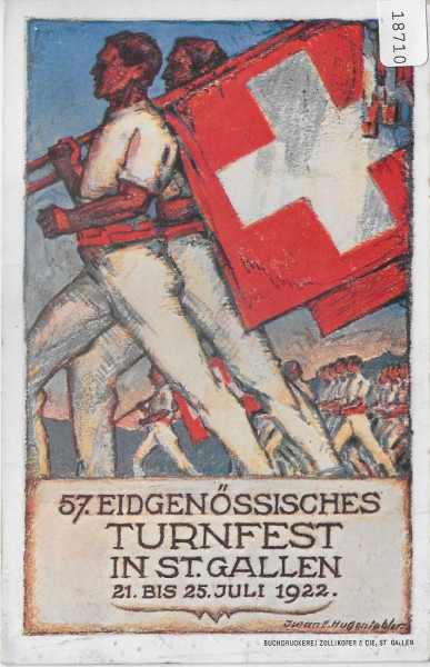 57. Eidgenössisches Turnfest in St. Gallen 21.-25. Juli 1922 - Stempel: Eidg. Turnfest