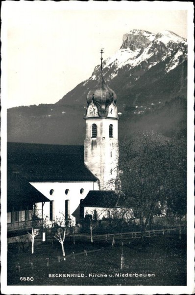 Beckenried, Kirche u. Niederbauen Vorderseite