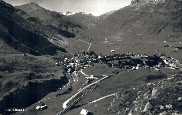 Andermatt. Urserntal, Winterberg, Furkapass Vorderseite