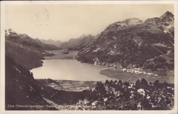 Die Oberengadiner-Seen Blick gegen Maloja. 1927