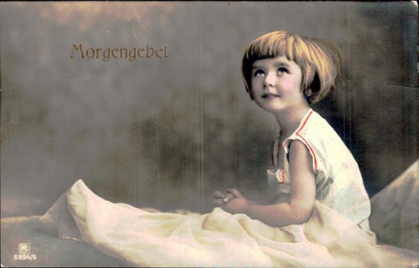 Morgengebet mit einem Mädchen Vorderseite