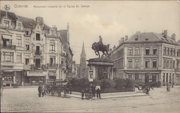 Ostende, Monument Léopold ler et Eglise St.Joseph