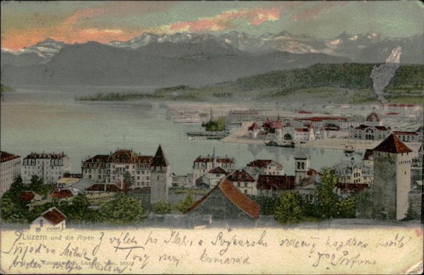 Luzern und die Alpen Vorderseite