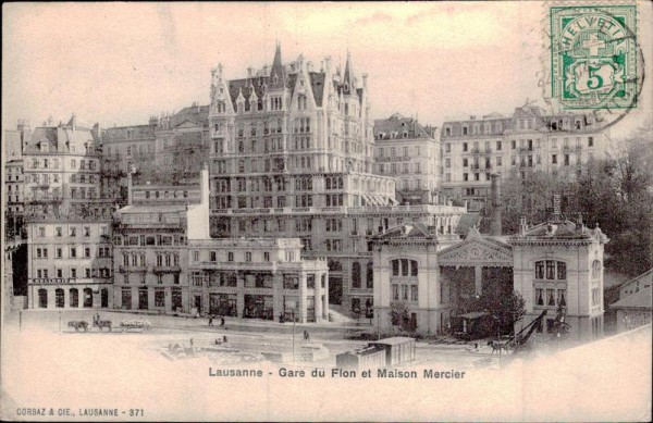 Lausanne, Gare du Flon et Maison Mercier Vorderseite
