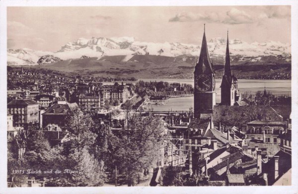 Zürich und die Alpen