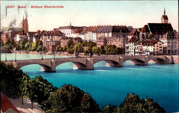 Basel - Mittlere Rheinbrücke Vorderseite