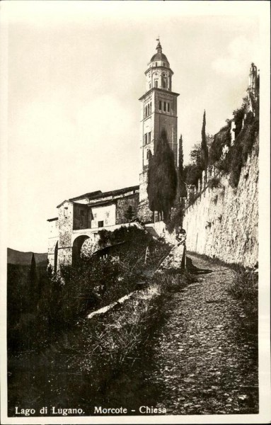 Lago di Lugano. Morcote - Chiesa Vorderseite