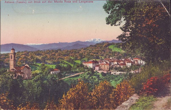 Astano (Tessin) mit Blick auf den Monte Rosa und Langensee
