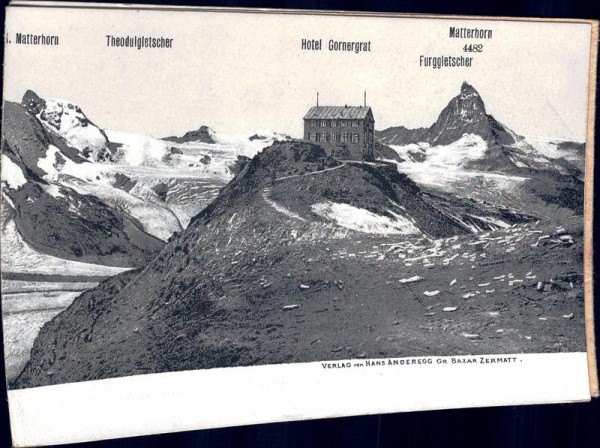 Gornergrat, Panorama, 3-fach-Karte Vorderseite
