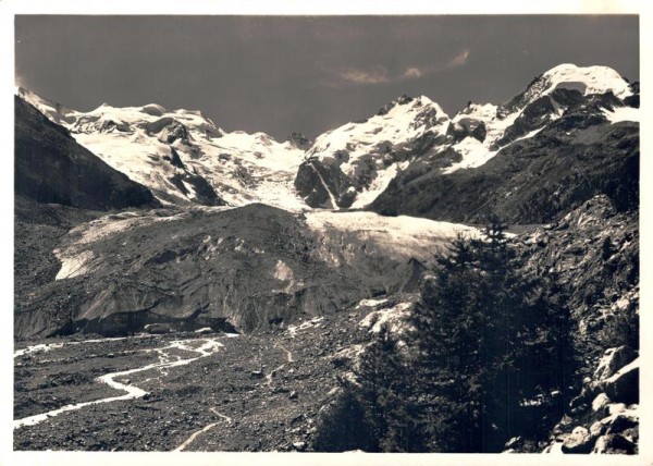 Morteratschgletscher mit Bellavista, Piz Bernina und Piz Morteratsch Vorderseite