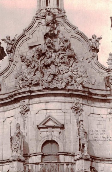 St. Gallen, Partie der Hauptfacade der Klosterkirche Vorderseite