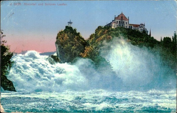 Rheinfall und Schloss Laufen Vorderseite