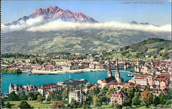 Luzern und Pilatus (2132 m) Vorderseite