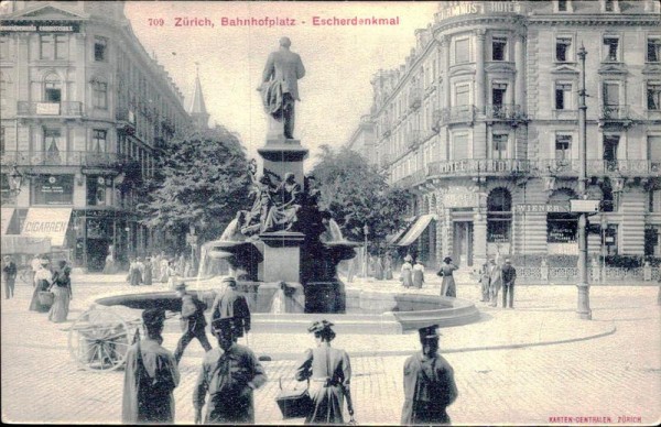 Bahnhofplatz - Escherdenkmal (Zürich) Vorderseite