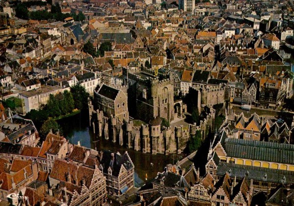 Gent, Gravensteen en Panorama Vorderseite