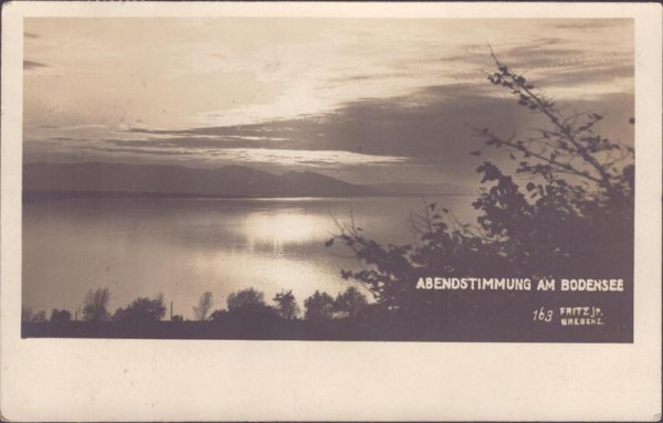 Abendstimmung am Bodensee, Fritz jr. Bregenz Vorderseite