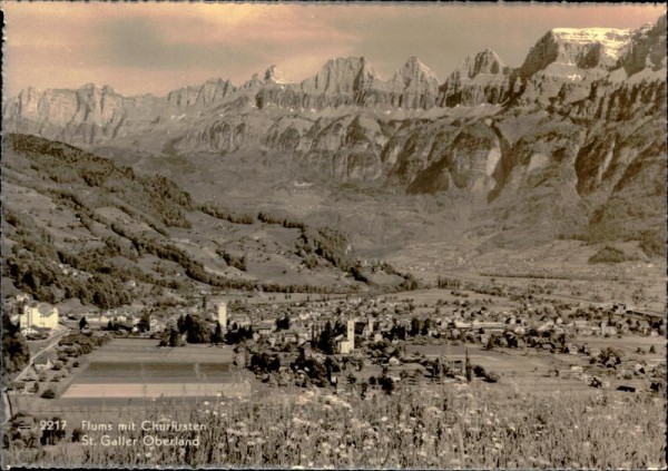 Flums mit Churfirsten Vorderseite