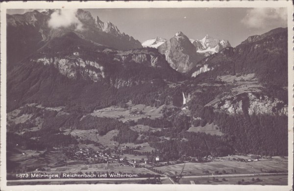 Meiringen. Reichenbach und Wetterhorn.