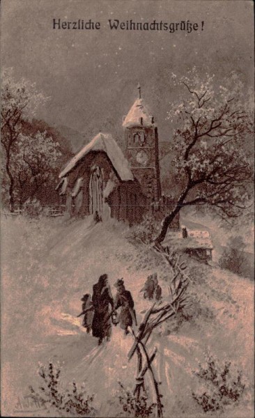 Herzliche Weihnachtsgrüsse Vorderseite