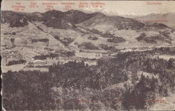 Blick vom Bachtel auf Zürcher Oberländer Berge