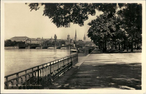 Zürich. Utoquai und Quaibrücke Vorderseite