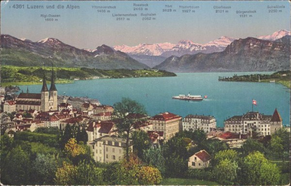 Luzern und die Alpen Vorderseite