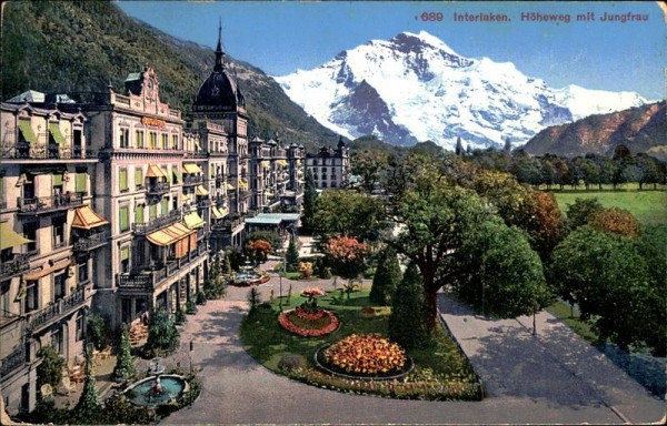 Interlaken - Höheweg mit Jungfrau Vorderseite